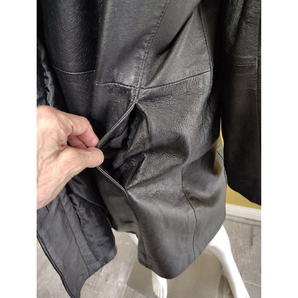 Ladies Studio C Button Down Soft Black Leather Co… - image 3